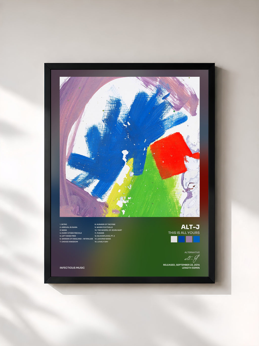 #noir Tableau de l'album This Is All Yours de alt-J, cadre noir, imprimé et encadré en France