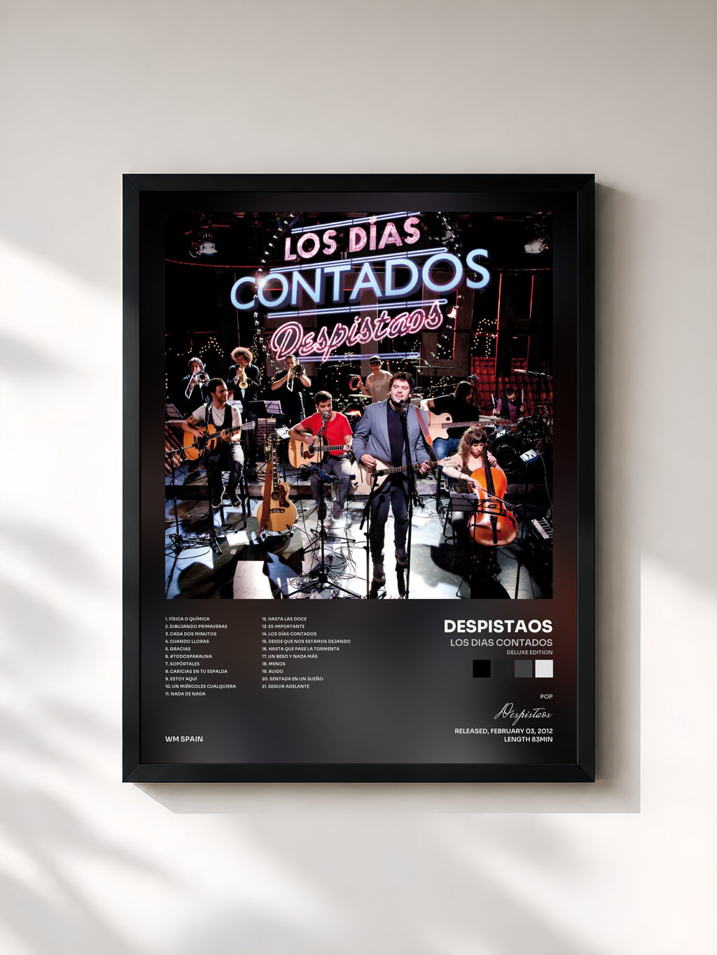 #noir Tableau de l'album Los dias contados (Deluxe edition) de Despistaos, cadre noir, imprimé et encadré en France