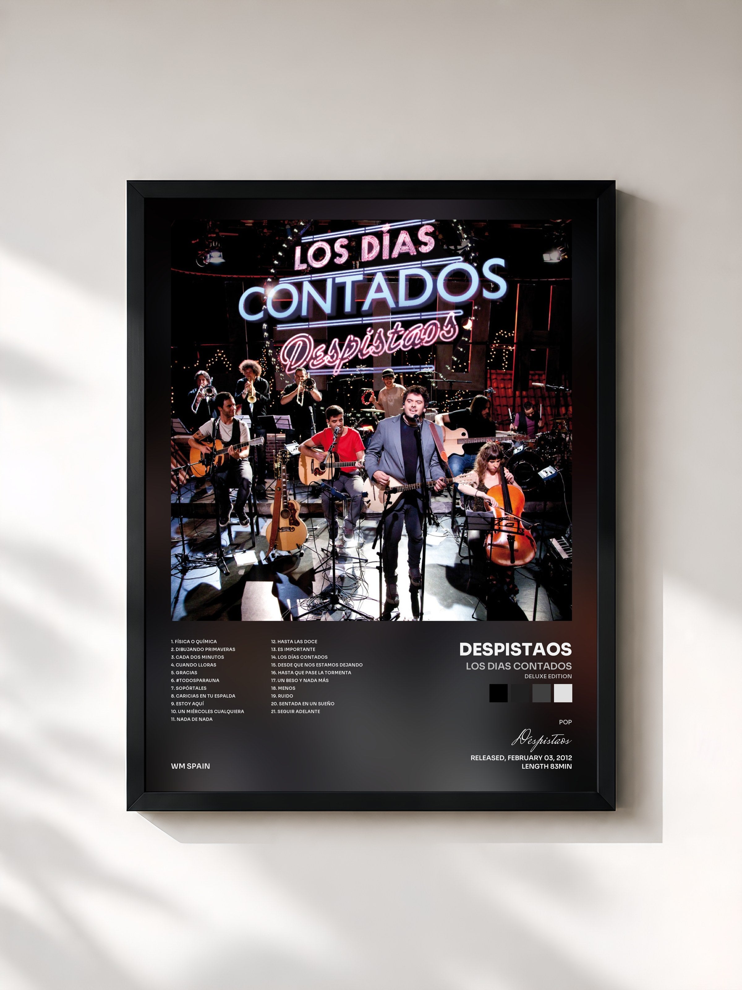 #noir Tableau de l'album Los dias contados (Deluxe edition) de Despistaos, cadre noir, imprimé et encadré en France