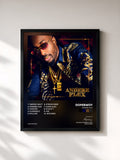 #noir Tableau de l'album Andere Flex de Dopebwoy, cadre noir, imprimé et encadré en France