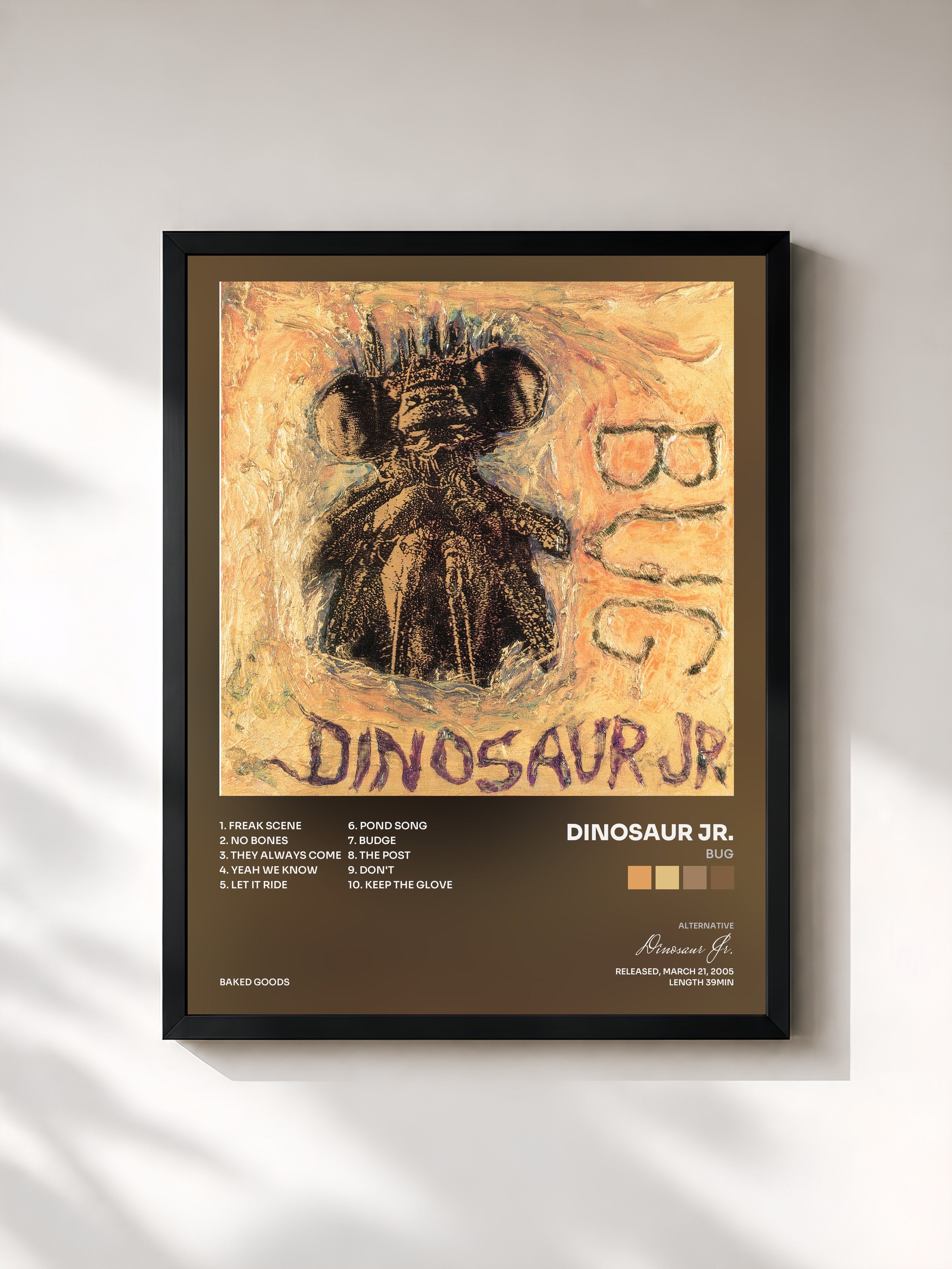 #noir Tableau de l'album Bug de Dinosaur Jr., cadre noir, imprimé et encadré en France