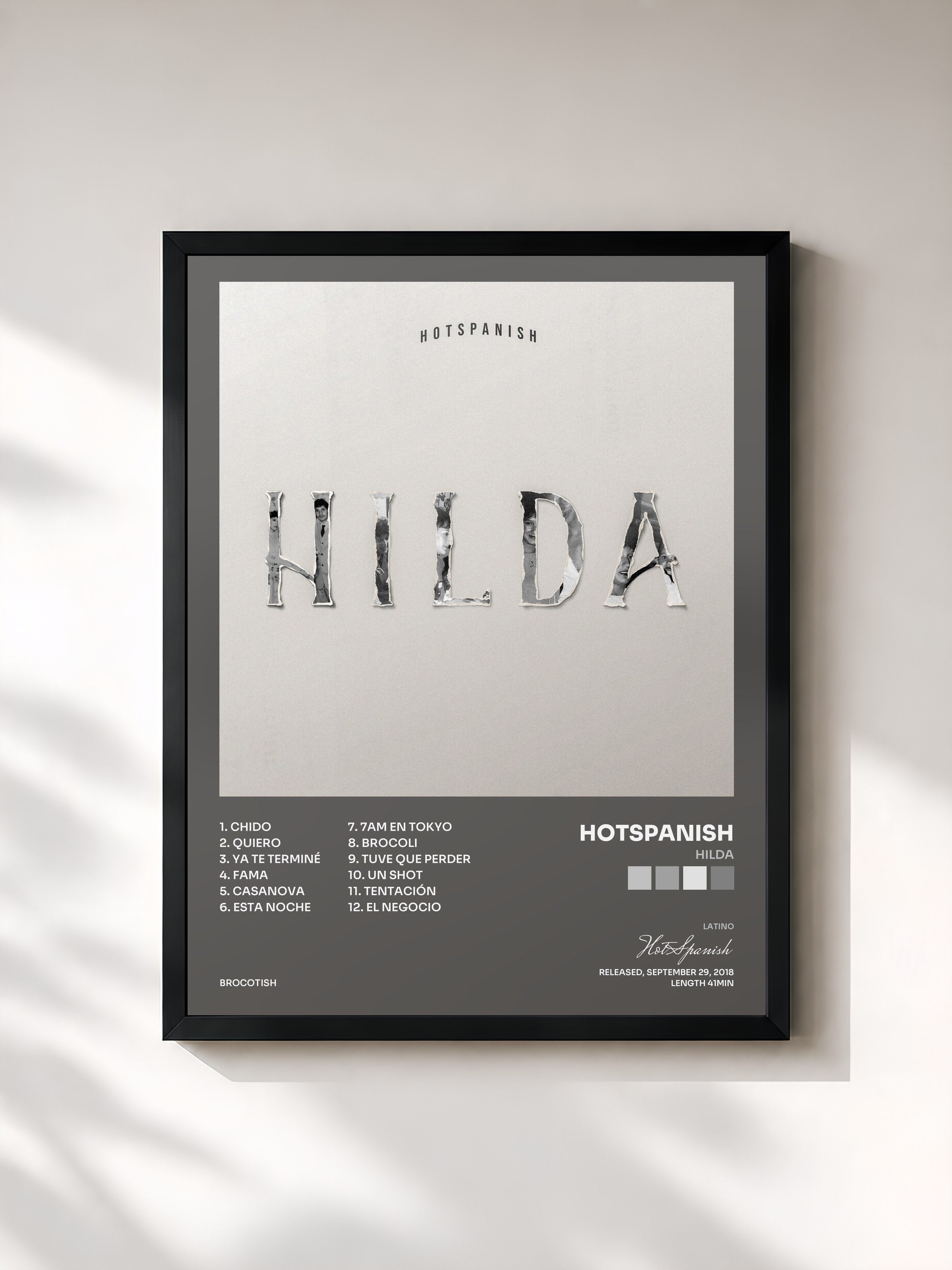 #noir Tableau de l'album Hilda de HotSpanish, cadre noir, imprimé et encadré en France
