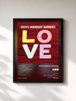 #noir Tableau de l'album LOVE de Dexys Midnight Runners, cadre noir, imprimé et encadré en France