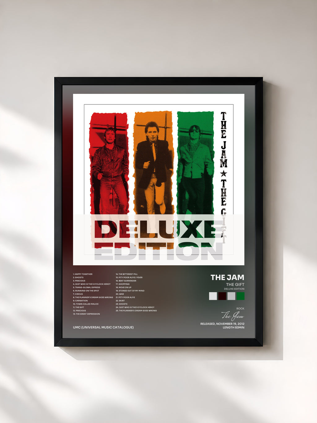 #noir Tableau de l'album The Gift (Deluxe Edition) de The Jam, cadre noir, imprimé et encadré en France