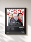#noir Tableau de l'album MAX 20 de Max Pezzali, cadre noir, imprimé et encadré en France
