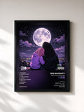 #noir Tableau de l'album Reach For The Moon 2 de BIG Naughty, cadre noir, imprimé et encadré en France