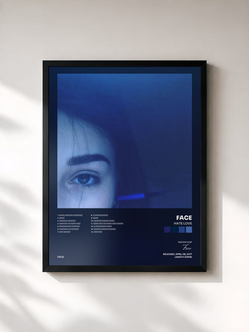 Face · Hate Love — Affiche encadrée
