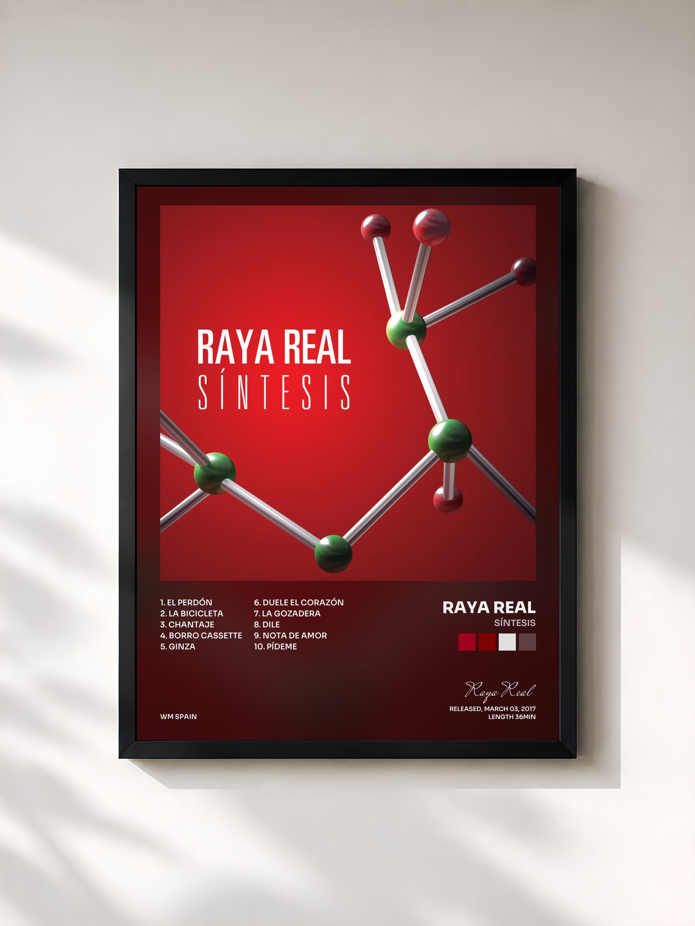 #noir Tableau de l'album Síntesis de Raya Real, cadre noir, imprimé et encadré en France