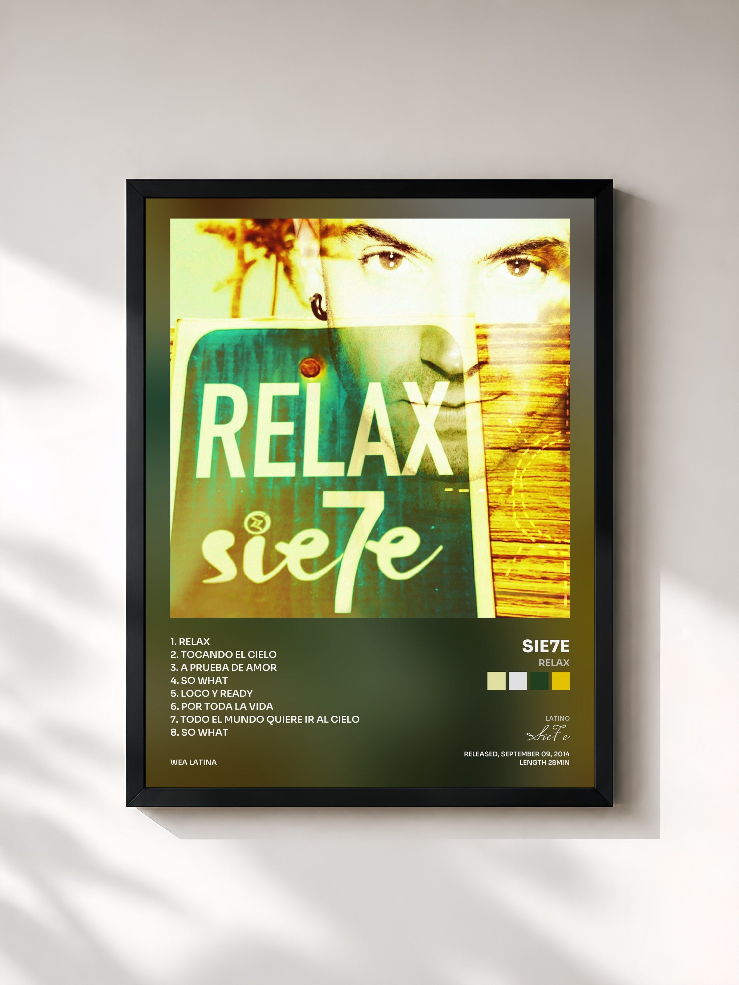#noir Tableau de l'album Relax de Sie7e, cadre noir, imprimé et encadré en France