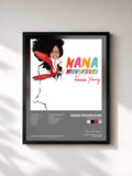 #noir Tableau de l'album Forever Young de Nana Mouskouri, cadre noir, imprimé et encadré en France