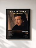 #noir Tableau de l'album Headroom de Don McLean, cadre noir, imprimé et encadré en France