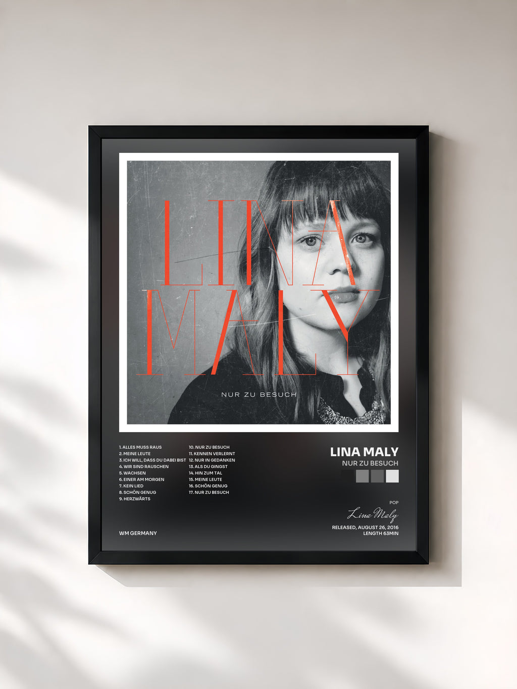 #noir Tableau de l'album Nur zu Besuch de Lina Maly, cadre noir, imprimé et encadré en France
