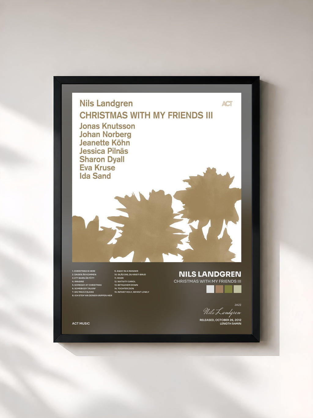#noir Tableau de l'album Christmas with My Friends III de Nils Landgren, cadre noir, imprimé et encadré en France