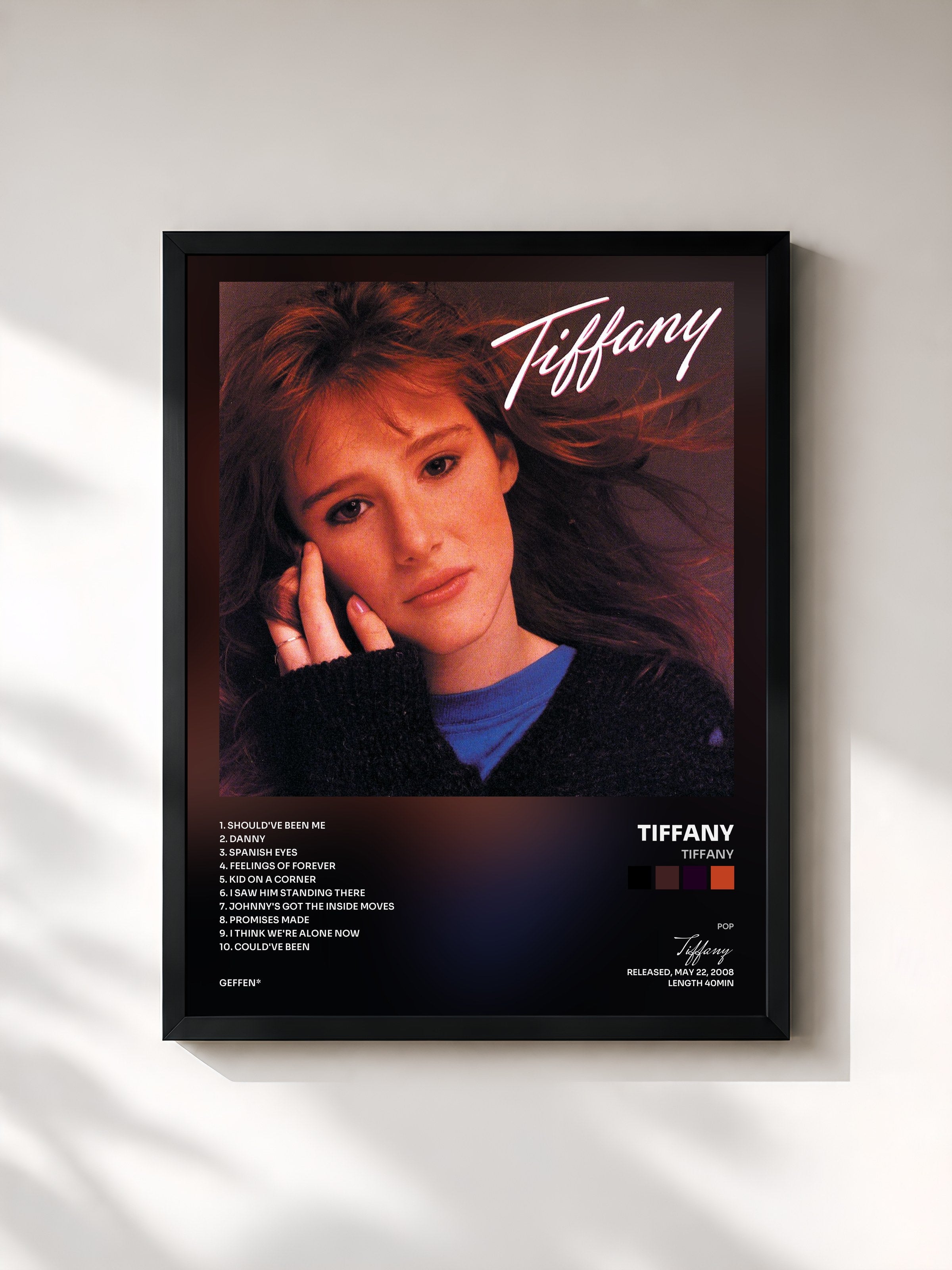 #noir Tableau de l'album Tiffany de Tiffany, cadre noir, imprimé et encadré en France