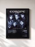 #noir Tableau de l'album Out Of This World de Europe, cadre noir, imprimé et encadré en France