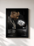 #noir Tableau de l'album Platinum Heart de Toosii, cadre noir, imprimé et encadré en France