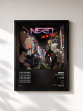 #noir Tableau de l'album Into The Night (Remixes) de Nero, cadre noir, imprimé et encadré en France