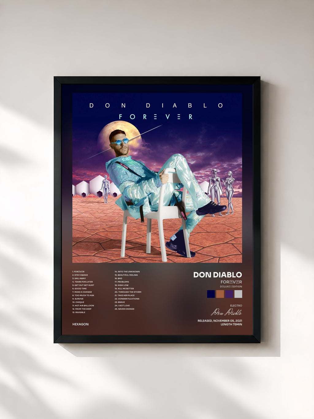#noir Tableau de l'album FORΞVΞR (DΞLUXΞ ΞDITION) de Don Diablo, cadre noir, imprimé et encadré en France