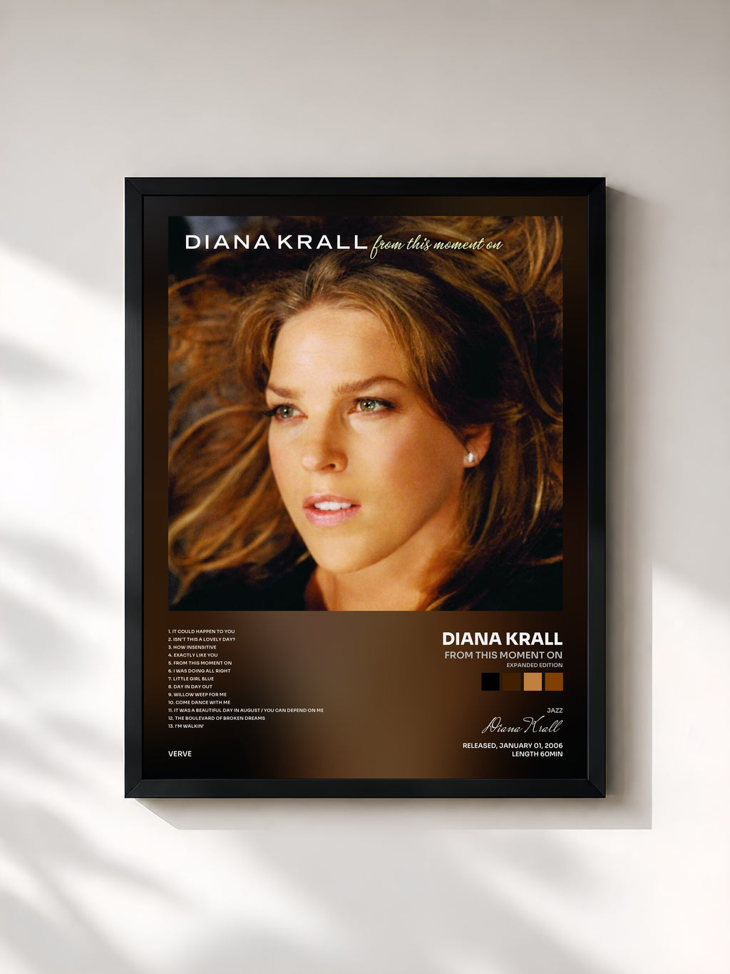 #noir Tableau de l'album From This Moment On (Expanded Edition) de Diana Krall, cadre noir, imprimé et encadré en France