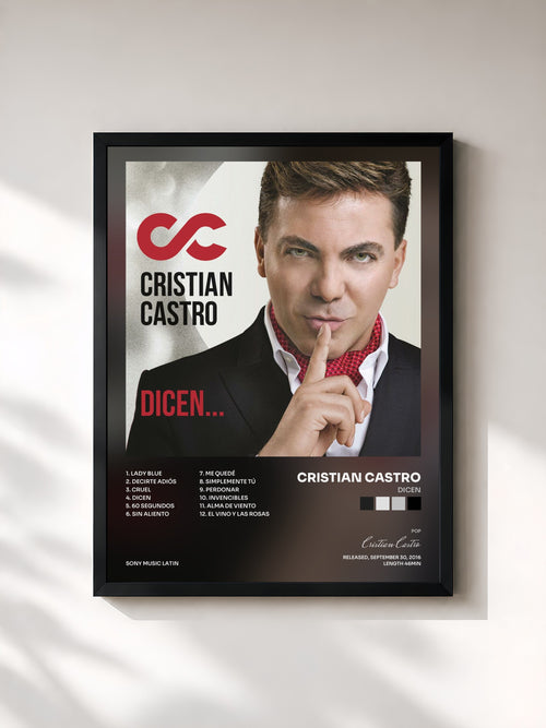 Cristian Castro · Dicen — Affiche encadrée