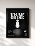 #noir Tableau de l'album Trap or Die de Jeezy, cadre noir, imprimé et encadré en France
