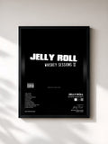 #noir Tableau de l'album Whiskey Sessions II de Jelly Roll, cadre noir, imprimé et encadré en France