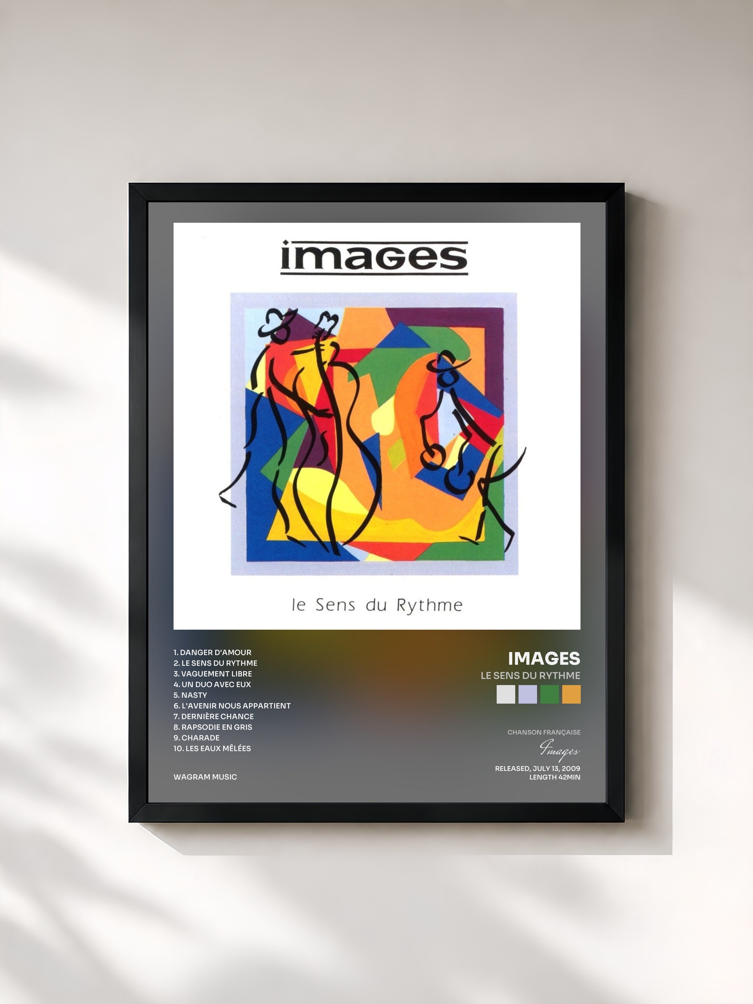 #noir Tableau de l'album Le sens du rythme de Images, cadre noir, imprimé et encadré en France