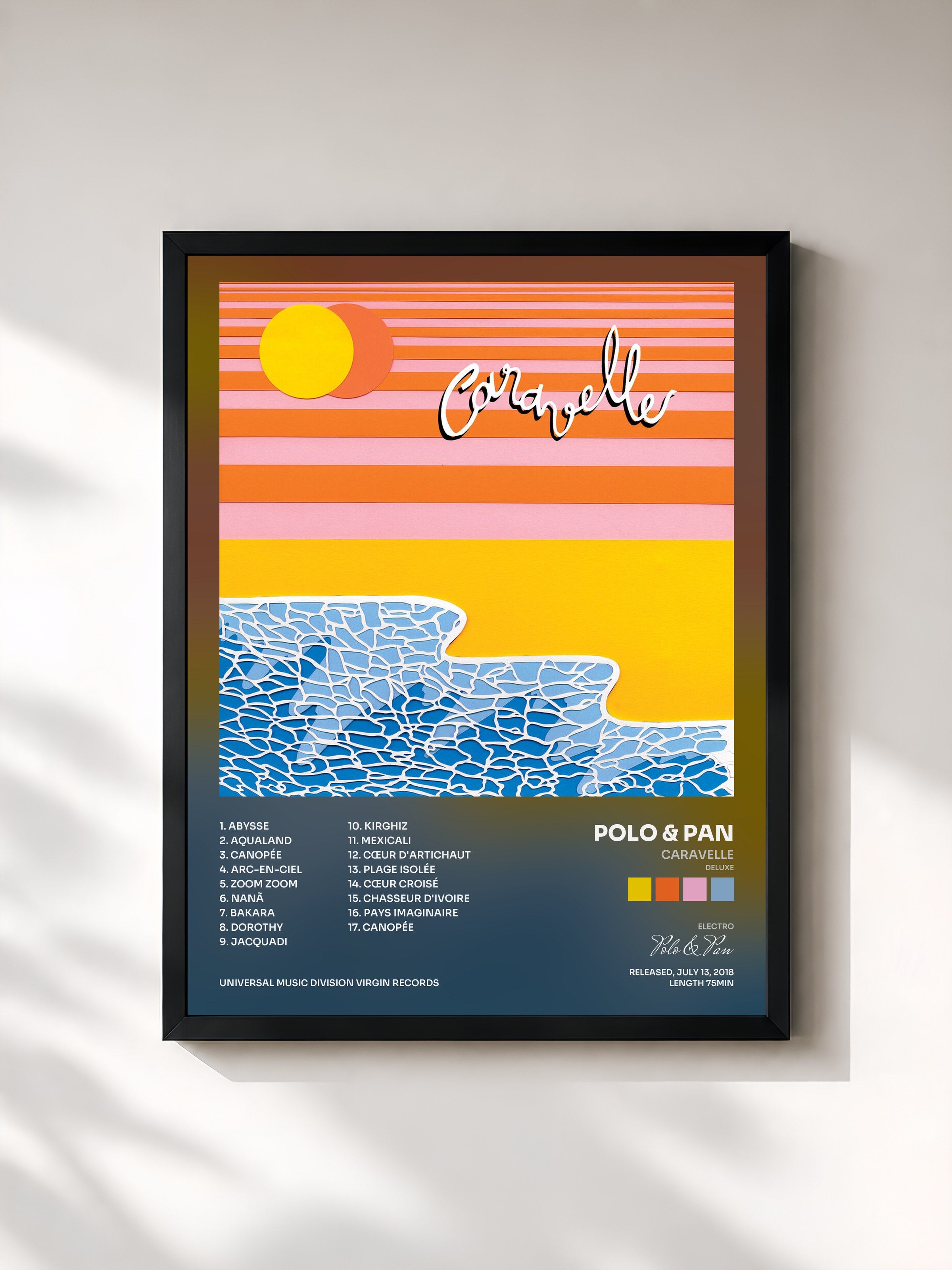 #noir Tableau de l'album Caravelle (Deluxe) de Polo & Pan, cadre noir, imprimé et encadré en France