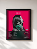 #noir Tableau de l'album No Hard Feelings de Dreezy, cadre noir, imprimé et encadré en France