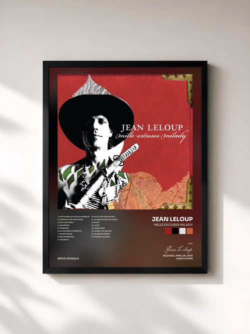 Jean Leloup · Mille excuses Milady — Affiche encadrée
