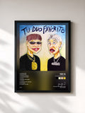 #noir Tableau de l'album TU DUO FAVORITO de YSY A, cadre noir, imprimé et encadré en France