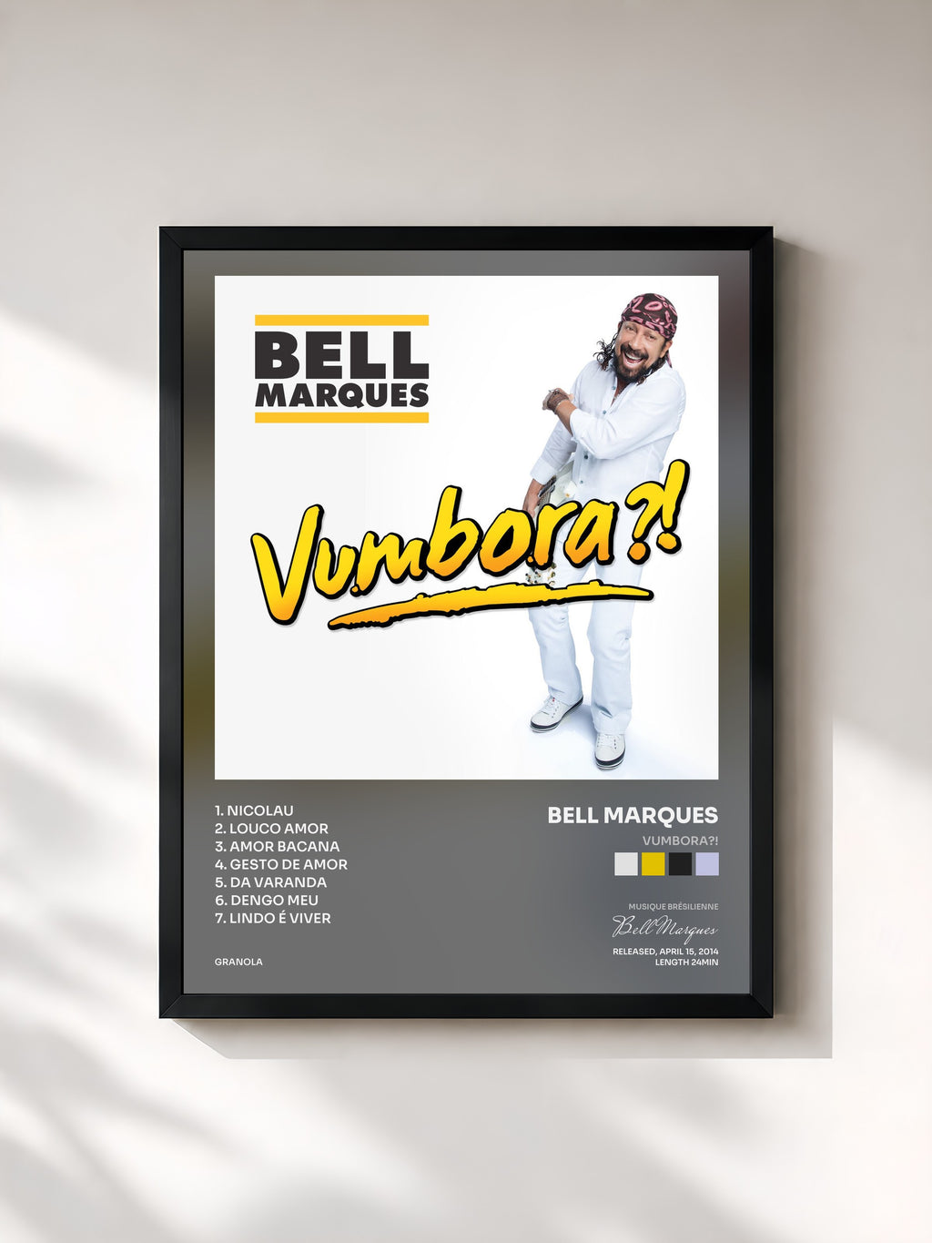 #noir Tableau de l'album Vumbora?! de Bell Marques, cadre noir, imprimé et encadré en France