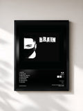 #noir Tableau de l'album Brain de Ka, cadre noir, imprimé et encadré en France