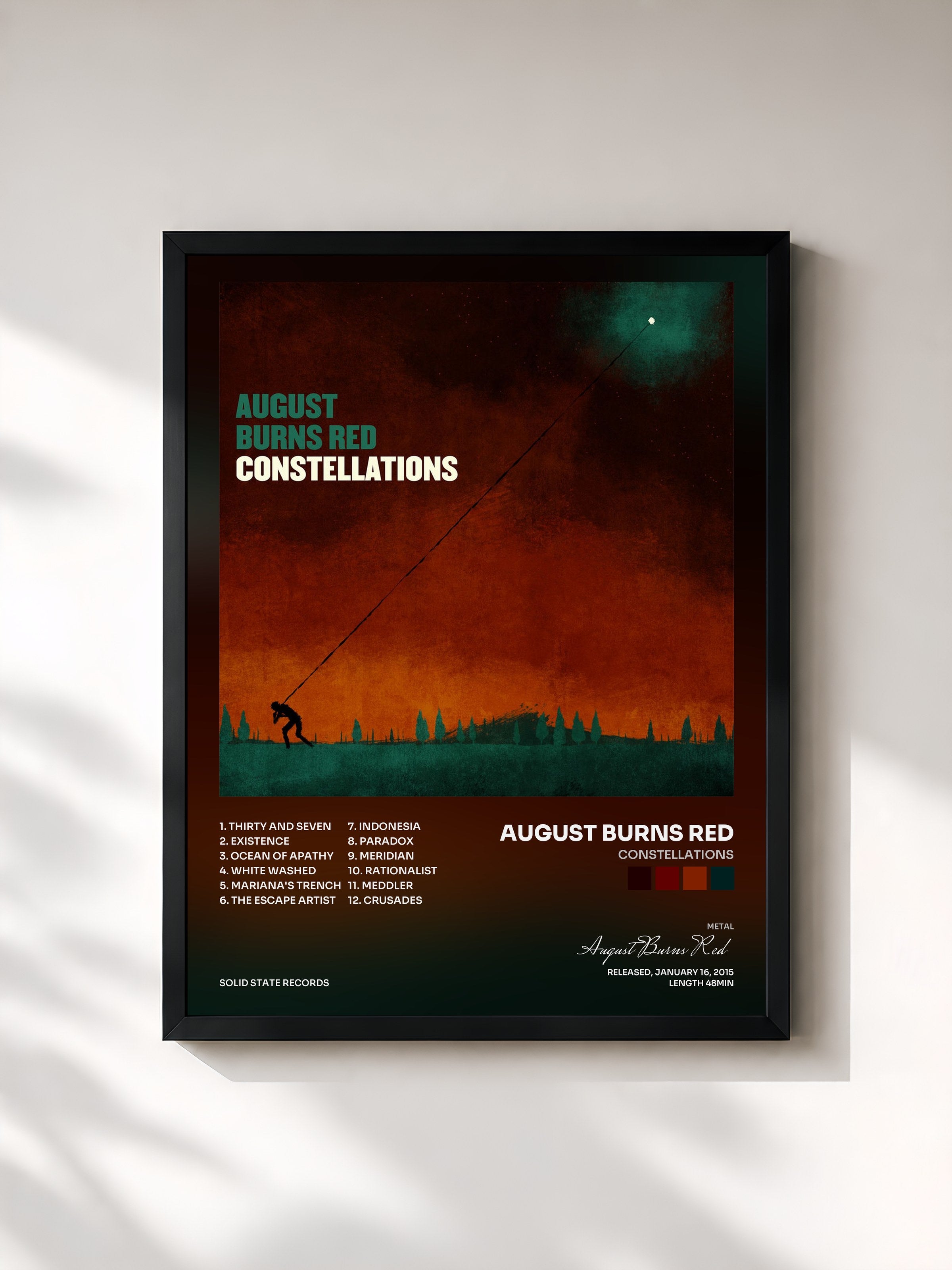 #noir Tableau de l'album Constellations de August Burns Red, cadre noir, imprimé et encadré en France