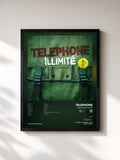 #noir Tableau de l'album Telephone Illimité de Telephone, cadre noir, imprimé et encadré en France