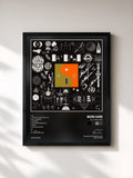 #noir Tableau de l'album 22, A Million de Bon Iver, cadre noir, imprimé et encadré en France