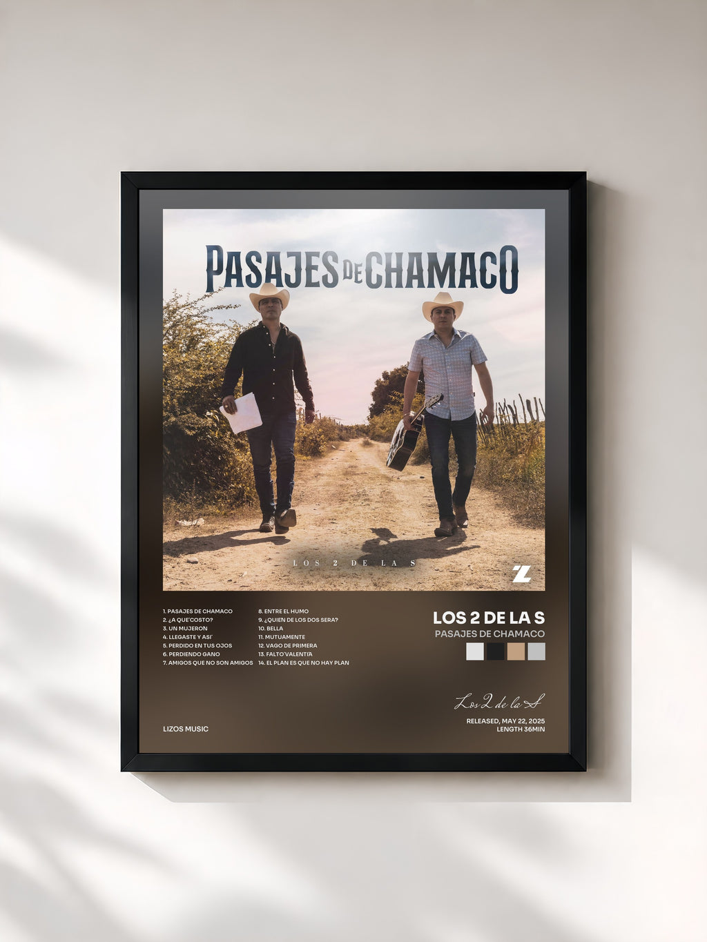 #noir Tableau de l'album Pasajes de Chamaco de Los 2 de la S, cadre noir, imprimé et encadré en France