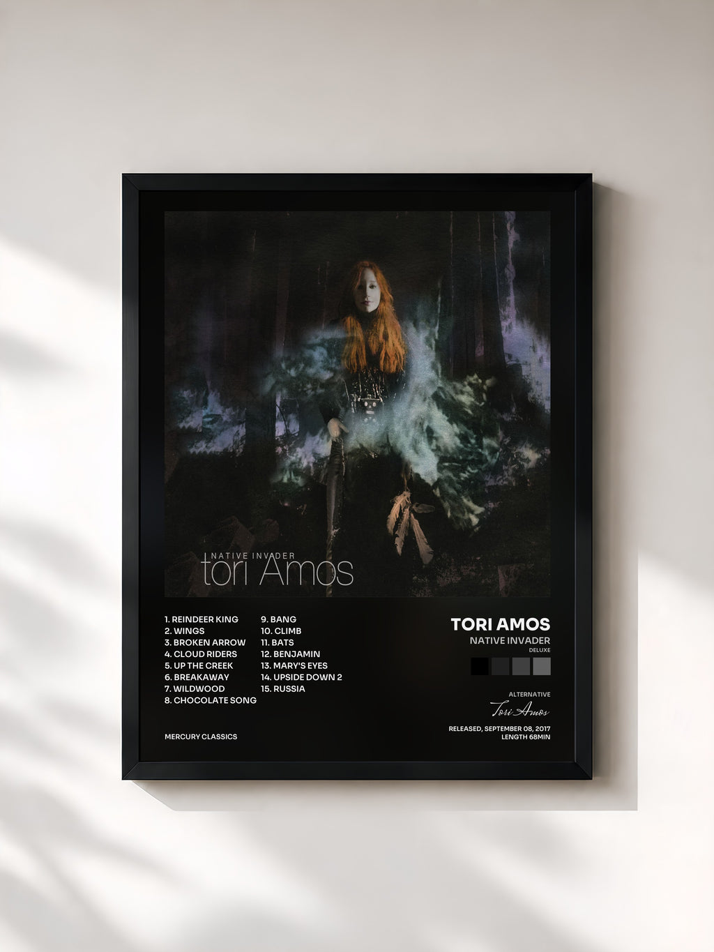 #noir Tableau de l'album Native Invader (Deluxe) de Tori Amos, cadre noir, imprimé et encadré en France