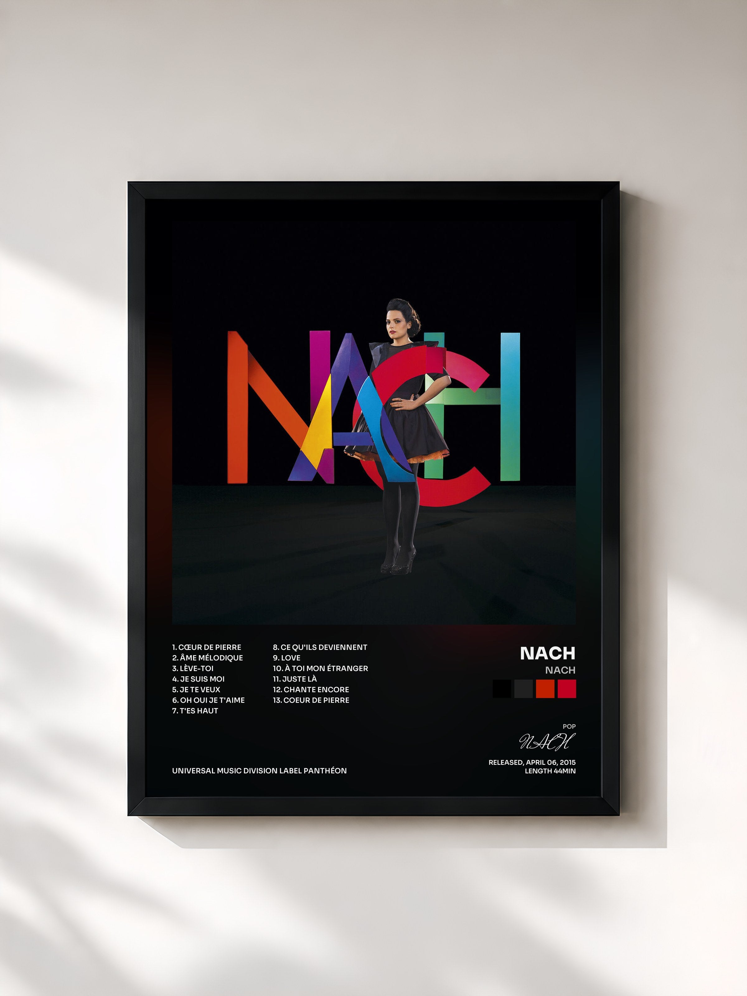 #noir Tableau de l'album Nach de NACH, cadre noir, imprimé et encadré en France