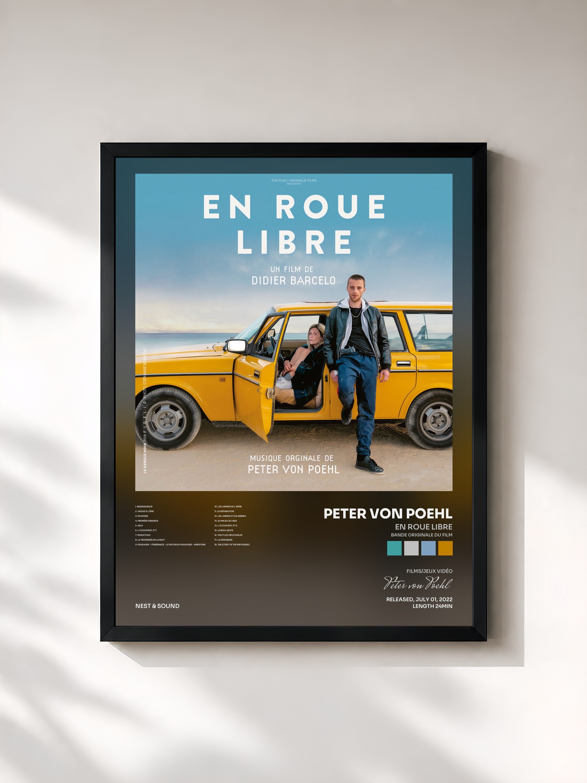 #noir Tableau de l'album En roue libre (Bande originale du film) de Peter von Poehl, cadre noir, imprimé et encadré en France