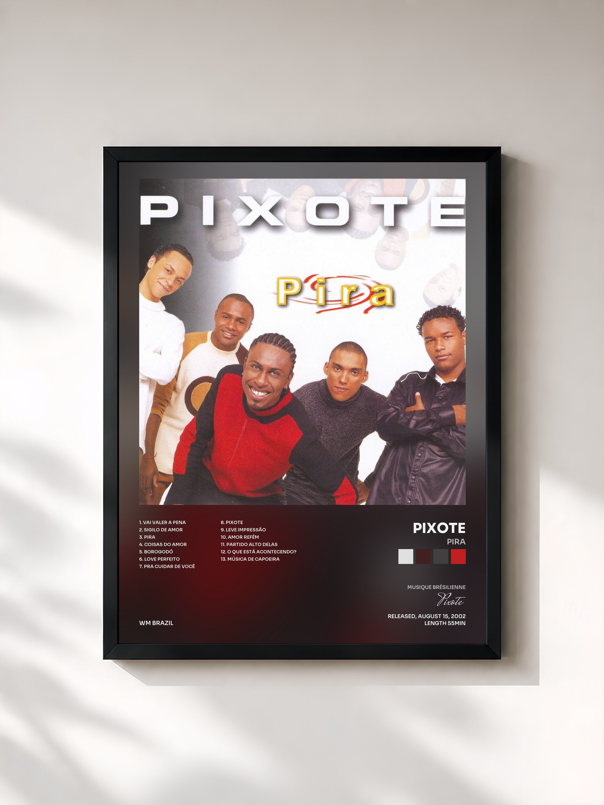 #noir Tableau de l'album Pira de Pixote, cadre noir, imprimé et encadré en France
