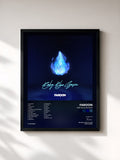 #noir Tableau de l'album Baby Blue Season de Faroon, cadre noir, imprimé et encadré en France