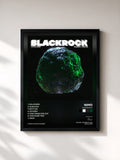#noir Tableau de l'album BLACKROCK de Nimo, cadre noir, imprimé et encadré en France