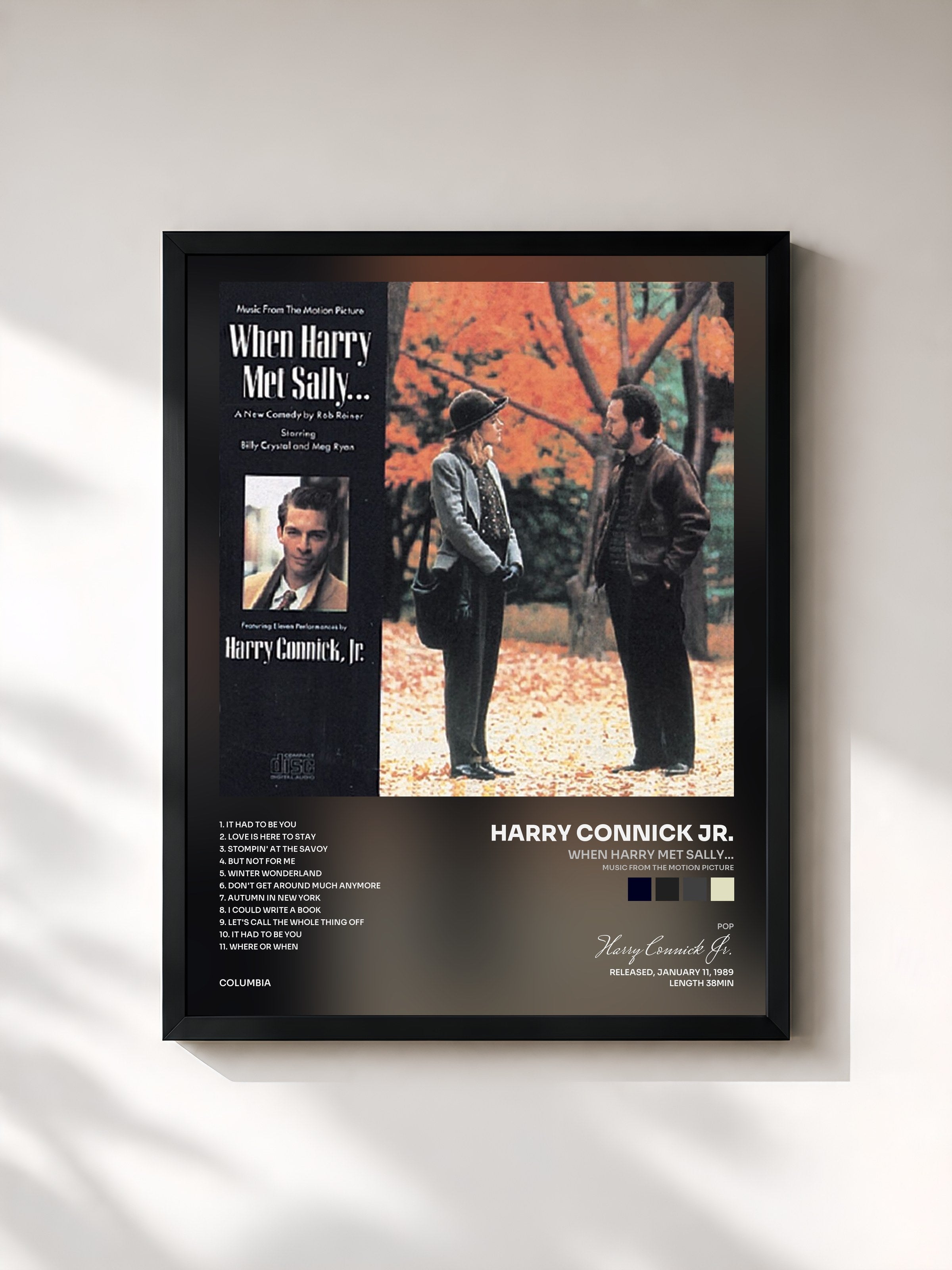 #noir Tableau de l'album When Harry Met Sally... (Music from the Motion Picture) de Harry Connick Jr., cadre noir, imprimé et encadré en France