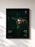 #noir Tableau de l'album Coastal Love EP de HONNE, cadre noir, imprimé et encadré en France