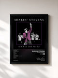 #noir Tableau de l'album Rockin' The Blues de Shakin' Stevens, cadre noir, imprimé et encadré en France