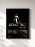 #noir Tableau de l'album Unforgettable de Kenny Rogers, cadre noir, imprimé et encadré en France