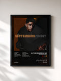 #noir Tableau de l'album Septembers Finest de J.I the Prince of N.Y, cadre noir, imprimé et encadré en France