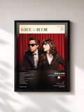 #noir Tableau de l'album A Very She & Him Christmas de She & Him, cadre noir, imprimé et encadré en France