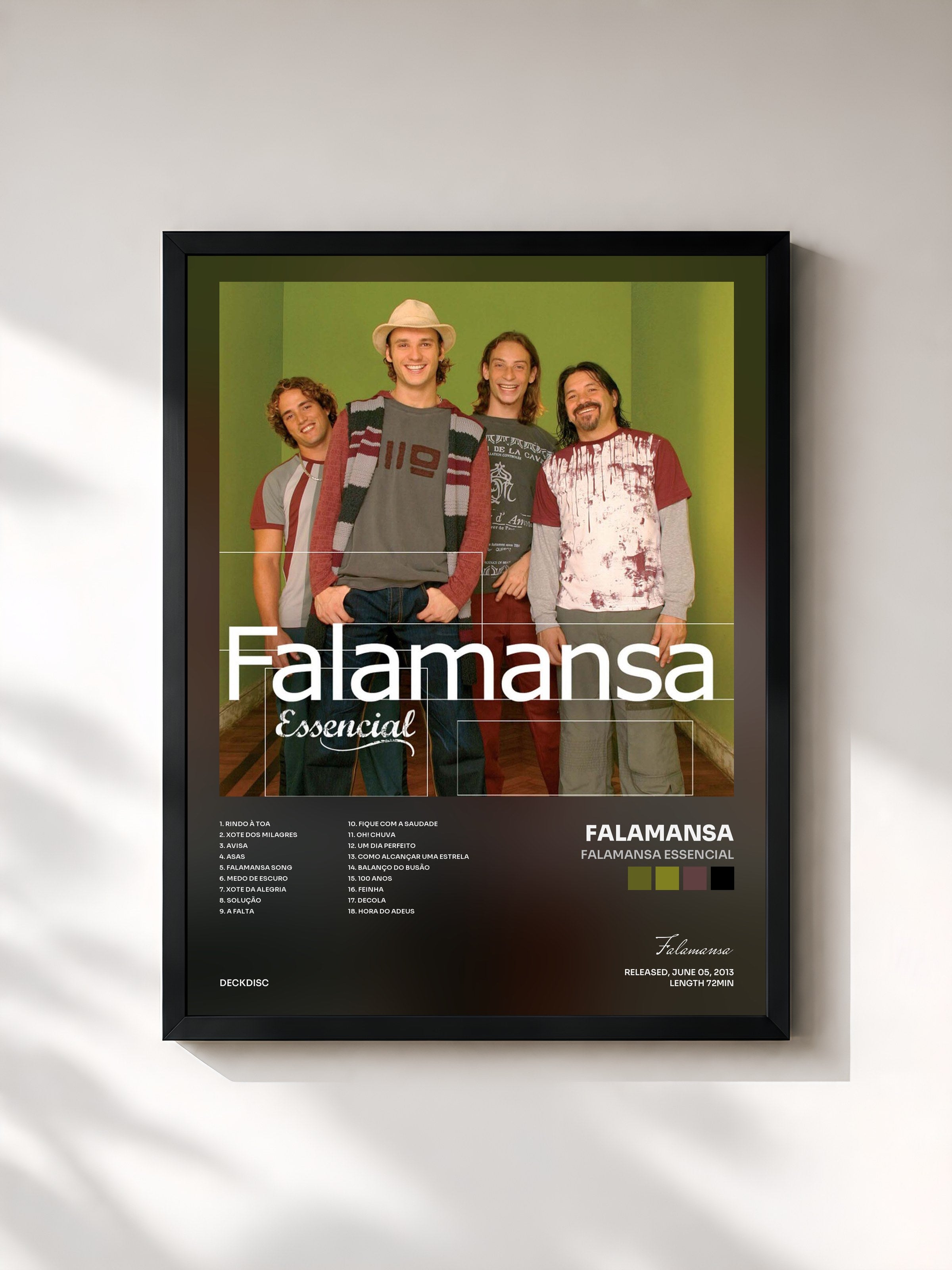 #noir Tableau de l'album Falamansa Essencial de Falamansa, cadre noir, imprimé et encadré en France